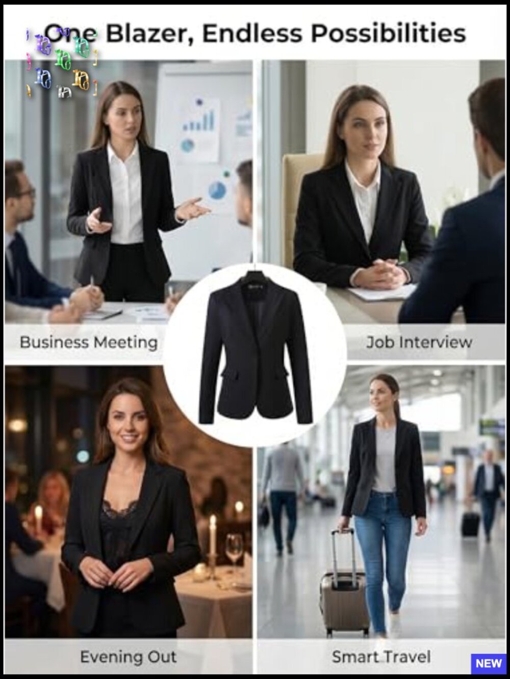 Slim Fit Blazer Business Casual Office Wear Minimalist Chic Lightweight - Picture 5 of 7